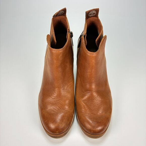 Timberland Eleonor Street Brown Tan Casual Leather Ankle Boots Women’s Size 7 - Picture 3 of 11